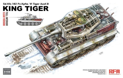 Przejdź do produktu Przedsprzedaż - Rye Field Model 5159 - 1:35 Sd.Kfz. 182 Pz.Kpfw. VI Tiger Ausf. B King Tiger Full Interior / Clear Version