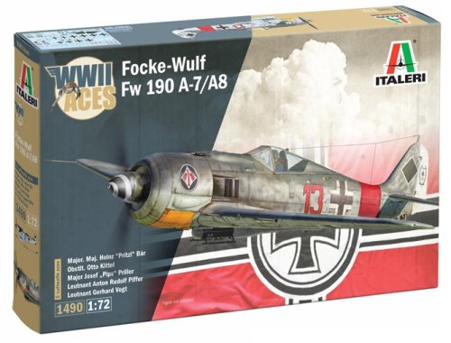 Przejdź do produktu Italeri 1490 - 1:72 Focke Wulf Fw 190 A-7/A-8 WWII Aces