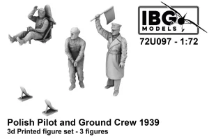 Przedsprzedaż - IBG 72U097 - 1:72 Polish pilot and ground crew 1939 - 3D printed figure set