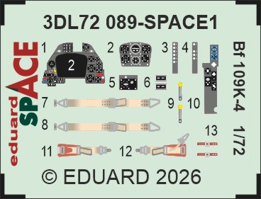 Przejdź do produktu Eduard 3DL72089 - 1:72 Bf 109K-4 Space 3D Decals