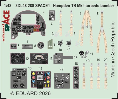 Przejdź do produktu Eduard 3DL48280 - 1:48 Hampden TB Mk.I torpedo bomber Space 3D Decals