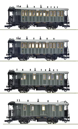 Roco 6200197 H0 - Zestaw 4 wagonów osobowych K.Bay.Sts.B., ep.I