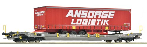 Przejdź do produktu Roco 6600222 H0 - Wagon platforma typu Sdgnss/T5 z naczepą, Hupac, ep.VI