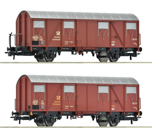 Przejdź do produktu Roco 6600248 H0 - Zestaw 2 wagonów pocztowych typu 2s-t/11, DBP, ep.IV