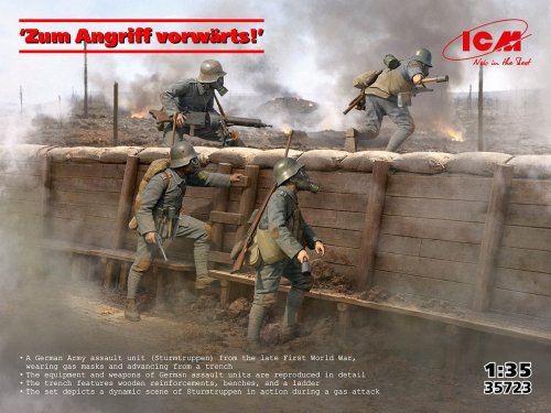 Przejdź do produktu ICM 35723 - 1:35 Zum Angriff vorwarts! WWI German Assault Unit Sturmtruppen