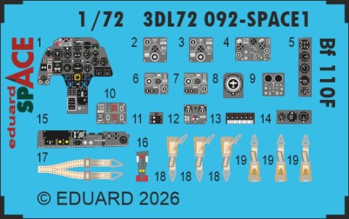 Przejdź do produktu Eduard 3DL72092 - 1:72 Bf 110F Space 3D Decals