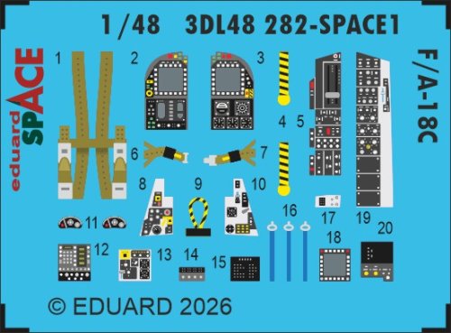 Przejdź do produktu Eduard 3DL48282 - 1:48 F/A-18C Space 3D Decals