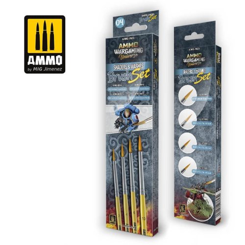 Przejdź do produktu Ammo Mig 7623 - Zestaw pędzli do cieniowania i washy Wargaming Universe