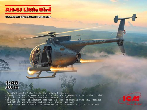 Przejdź do produktu ICM 48370 - 1:48 AH-6J Little Bird US Special Forces Attack Helicopter