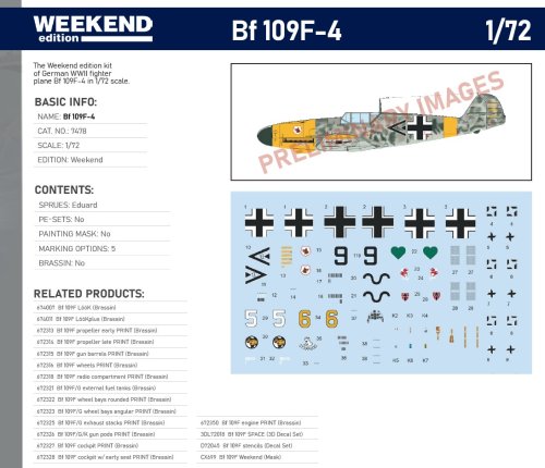 Przejdź do produktu Przedsprzedaż - Eduard 7478 - 1:72 Bf 109F-4