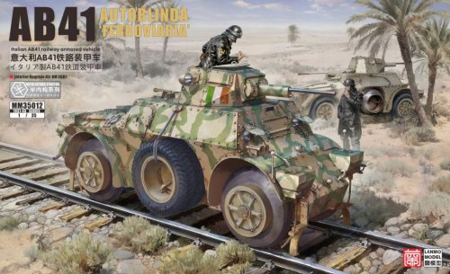 Przejdź do produktu Przedsprzedaż - Lanmo Model MM35012- 1:35 Italian AB 41 Autoblinda Ferroviaria