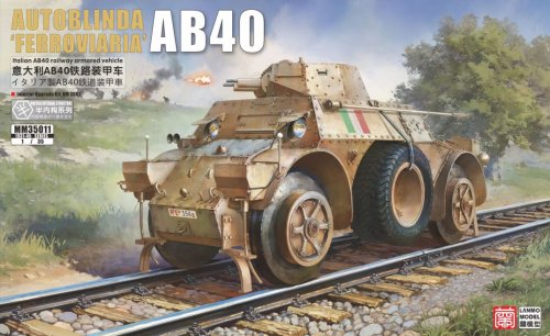 Przejdź do produktu Przedsprzedaż - Lanmo Model MM35011 - 1:35 Italian AB 40 Autoblinda Ferroviaria