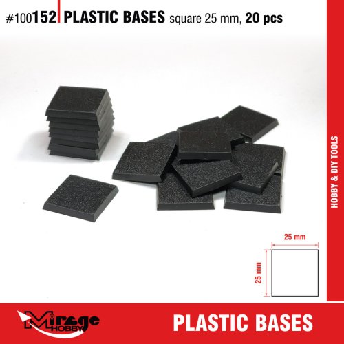 Przejdź do produktu Mirage 100152 - Podstawki do figurek kwadratowe 25 mm - zestaw 20 szt