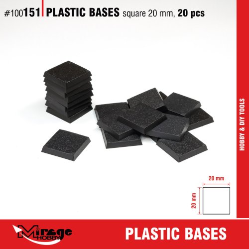 Przejdź do produktu Mirage 100151 - Podstawki do figurek kwadratowe 20 mm - zestaw 20 szt