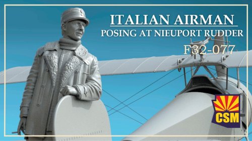Przejdź do produktu Copper State Models CSM F32077 - 1:32 Italian Airman Posing at Nieuport Rudder