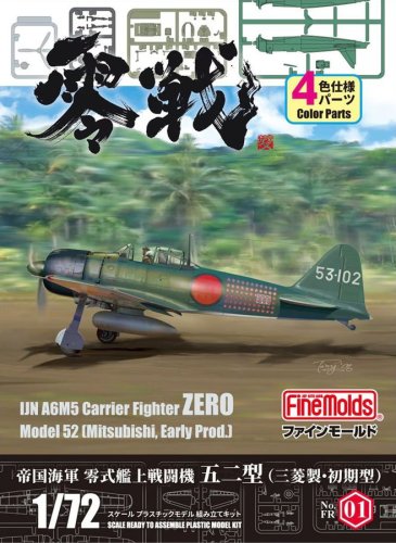 Przejdź do produktu Fine Molds FR01 - 1:72 IJN A6M5a Carrier Fighter Zero Model 52 Mitsubishi Early Prod