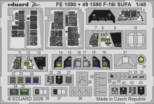 Przejdź do produktu Eduard FE1590 - 1:48 F-16I SUFA Kinetic Gold edition kit