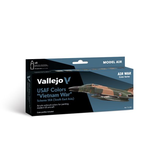 Przejdź do produktu VALLEJO 71204 - USAF Colors Vietnam War Scheme Sea (South East Asia) Set