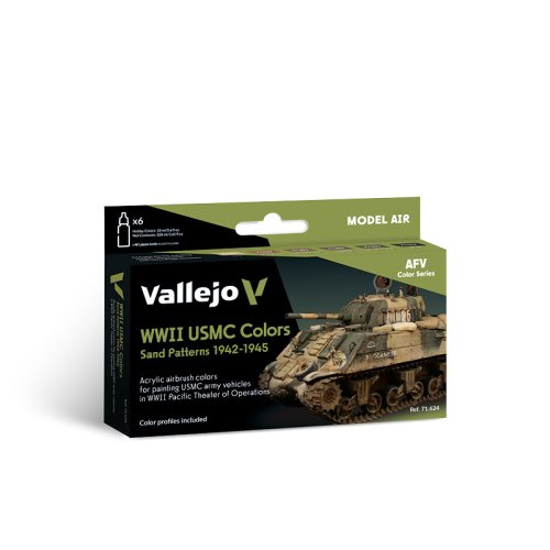 Przejdź do produktu VALLEJO 71624 - WWII USMC Colors Sand Patterns 1942-1945 - Model Air Set