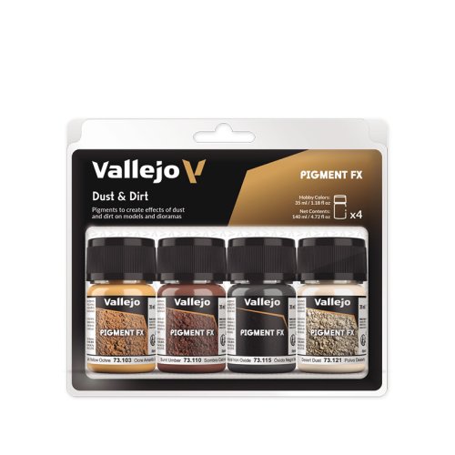Przejdź do produktu VALLEJO 73190 - Dust & Dirt 4 x 35ml Pigments Set