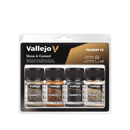 Przejdź do produktu VALLEJO 73192 - Stone & Cement 4 x 35ml Pigments Set