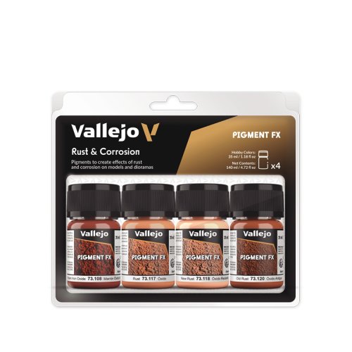Przejdź do produktu VALLEJO 73194 - Rust & Corrosion 4 x 35ml Pigments Set