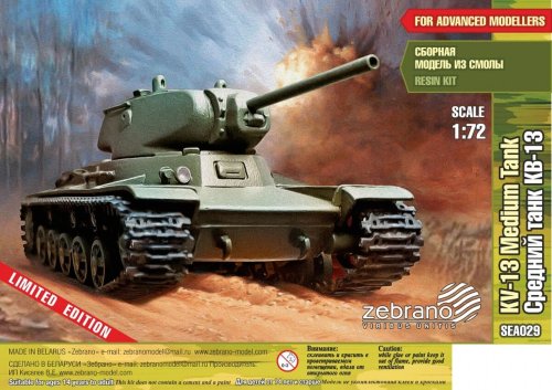 Przejdź do produktu Zebrano SEA029 - 1:72 KV-13 Medium Tank