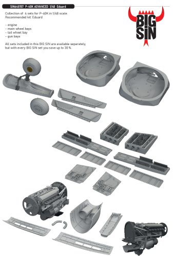 Przejdź do produktu Eduard SIN648157 - 1:48 P-40K Advanced zestaw elementów żywicznych