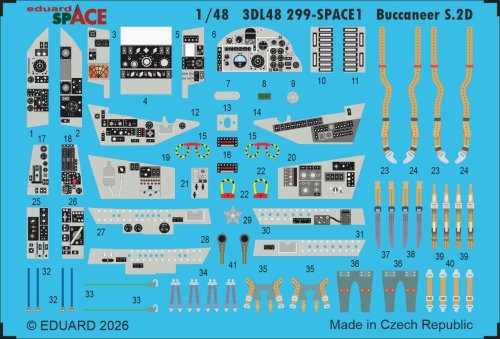 Przejdź do produktu Eduard 3DL48299 - 1:48 Buccaneer S.2D kalkomanie 3D Space