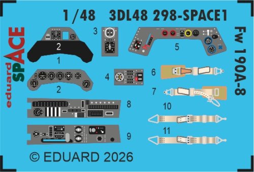 Przejdź do produktu Eduard 3DL48298 - 1:48 Fw 190A-8 kalkomanie 3D Space