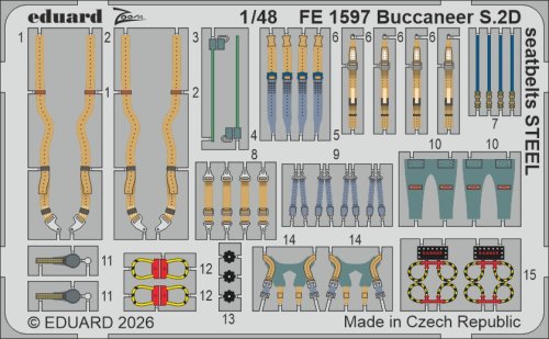 Przejdź do produktu Eduard FE1597 - 1:48 Buccaneer S.2D pasy bezpieczeństwa Steel