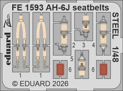 Przejdź do produktu Eduard FE1593 - 1:48 AH-6J pasy bezpieczeństwa Steel