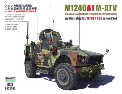 Przejdź do produktu Galaxy Hobby GH72A05-SP - 1:72 M1240A1 M-ATV MRAP w/ Michelin XZL 16.00 X R20 Wheel Set Special Edition