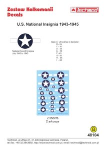 TECHMOD 48104 - 1:48 U.S. National Insignia 1943-1945