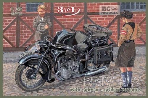 Przejdź do produktu IBG 35001 - 1:35 BMW R12 with sidecar - civilian version