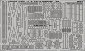 EDUARD 53149 - 1:350 HMS Queen Elizabeth 1943 pt 5 - deck & main batteries