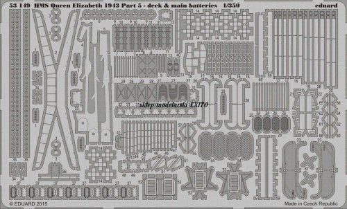 Przejdź do produktu EDUARD 53149 - 1:350 HMS Queen Elizabeth 1943 pt 5 - deck & main batteries