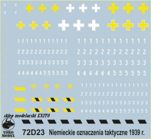 TORO MODEL 72D23 - 1:72 Niemieckie oznaczenia taktyczne w kampanii wrześniowej 1939