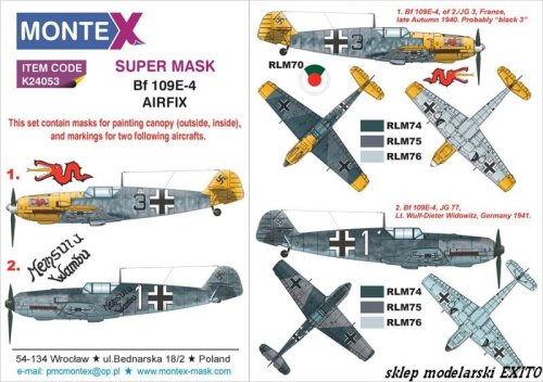 Przejdź do produktu MONTEX K24053 - 1:24 Messerschmitt Bf-109E-4