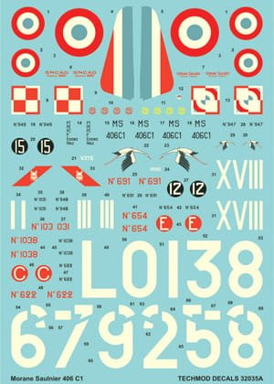 Przejdź do produktu TECHMOD 32035 - 1:32 Morane Saulnier MS.406C.1 w/canopy mask