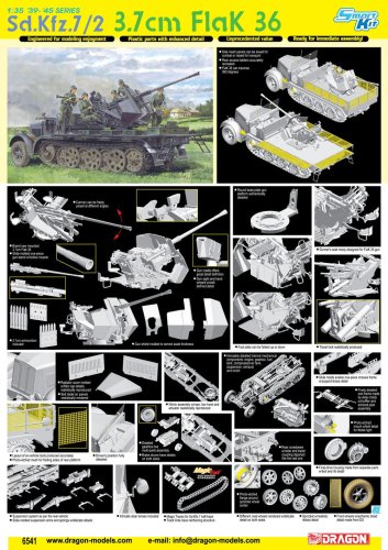 Przejdź do produktu DRAGON 6541 - 1:35 Sd.Kfz 7/2 3.7cm Flak 36