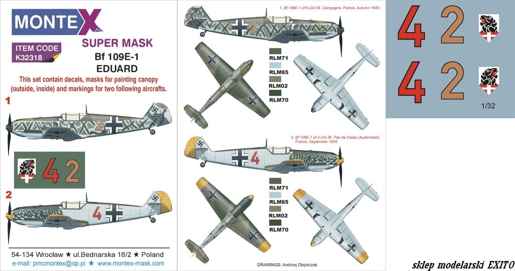 Przejdź do produktu MONTEX K32318 - 1:32 Messerschmitt Bf 109E-1
