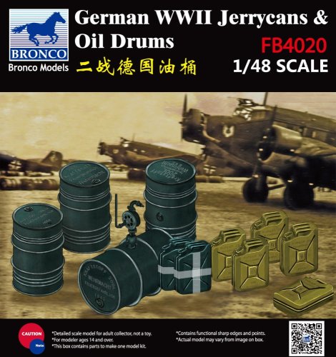 Przejdź do produktu BRONCO FB 4020 - 1:48 German WWII Jerrycans & Oil Drums