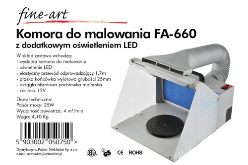 Przejdź do produktu FINE-ART FA-660 - Komora do malowania z wyciągiem i oświetleniem LED HS-420DCK