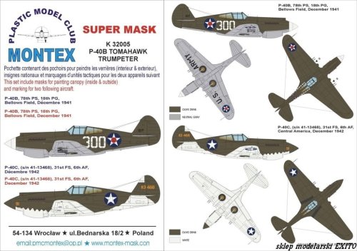 Przejdź do produktu MONTEX K32005 - 1:32 P-40 B USAAF