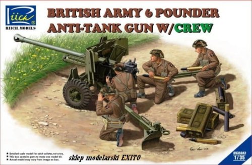 Przejdź do produktu RIICH MODELS 35042 - 1:35 British Army 6 Pounder Anti Tank Gun w/Crew