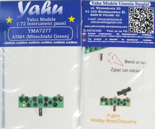 Przejdź do produktu YAHU YMA7277 - 1:72 A5M4 ( Mitsubishi Green ) tablica przyrządów