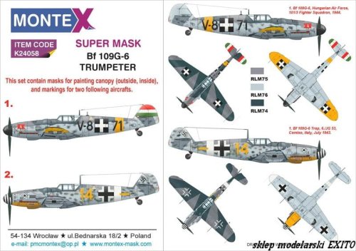 Przejdź do produktu MONTEX K24058 - 1:24 Messerschmitt Bf-109G-6