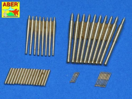 Przejdź do produktu ABER 1:350L-52  - 1:350 Set of barrels 203mm x 10, 127mm x 8, 25mm x 8, 13mm x 4 for Japan Heavy Cruiser Mogami (1942)