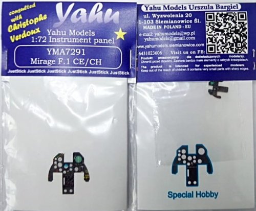 Przejdź do produktu YAHU YMA7291 - 1:72 Mirage F.1 CE/CH tablica przyrządów